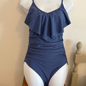 Kids Swim Ruffled Blue Swimsuit